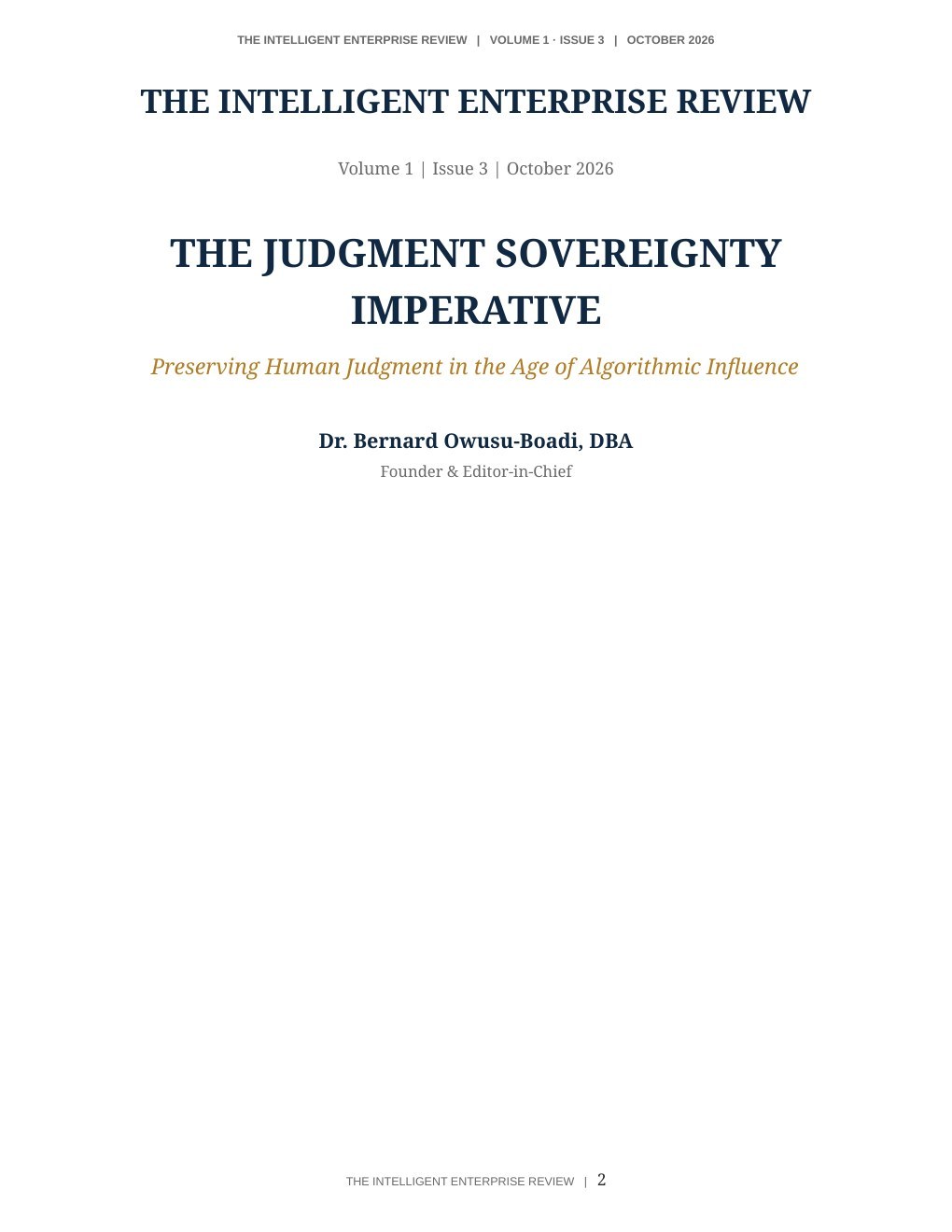 The Judgment Sovereignty Imperative — page 2