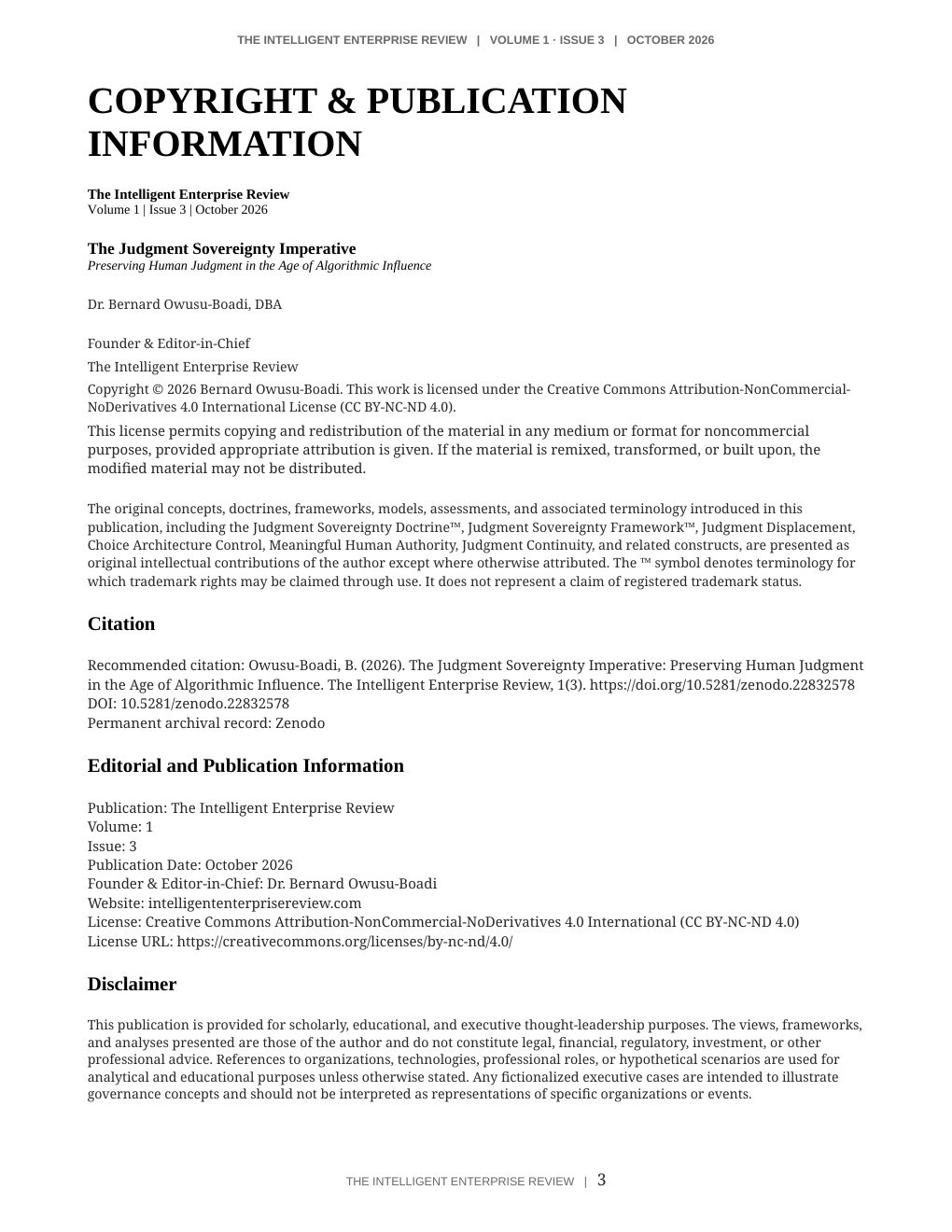 The Judgment Sovereignty Imperative — page 3