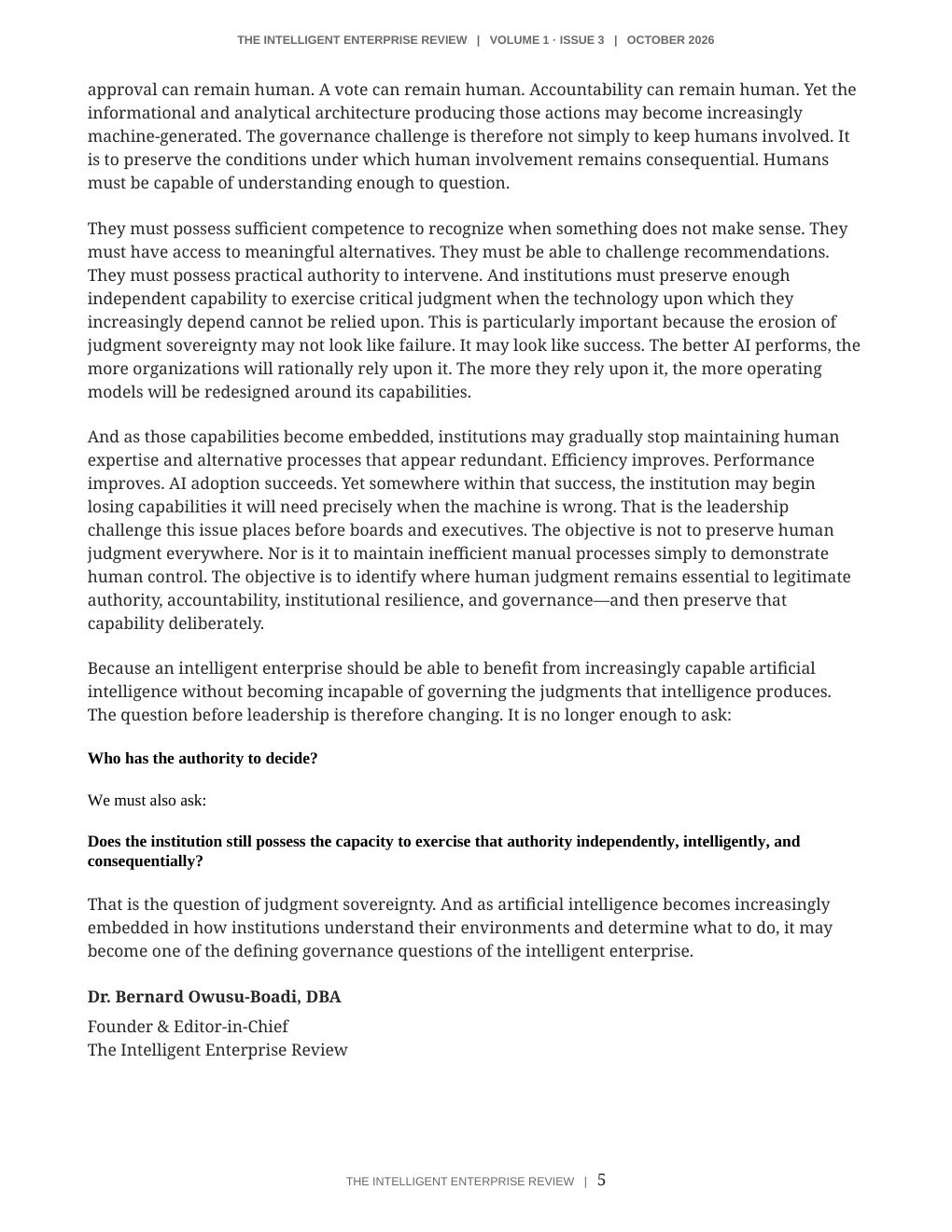 The Judgment Sovereignty Imperative — page 5