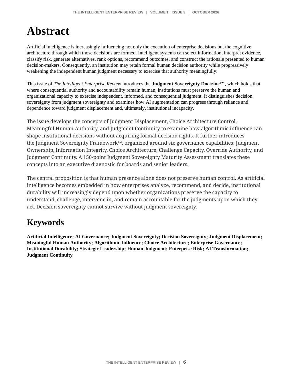 The Judgment Sovereignty Imperative — page 6
