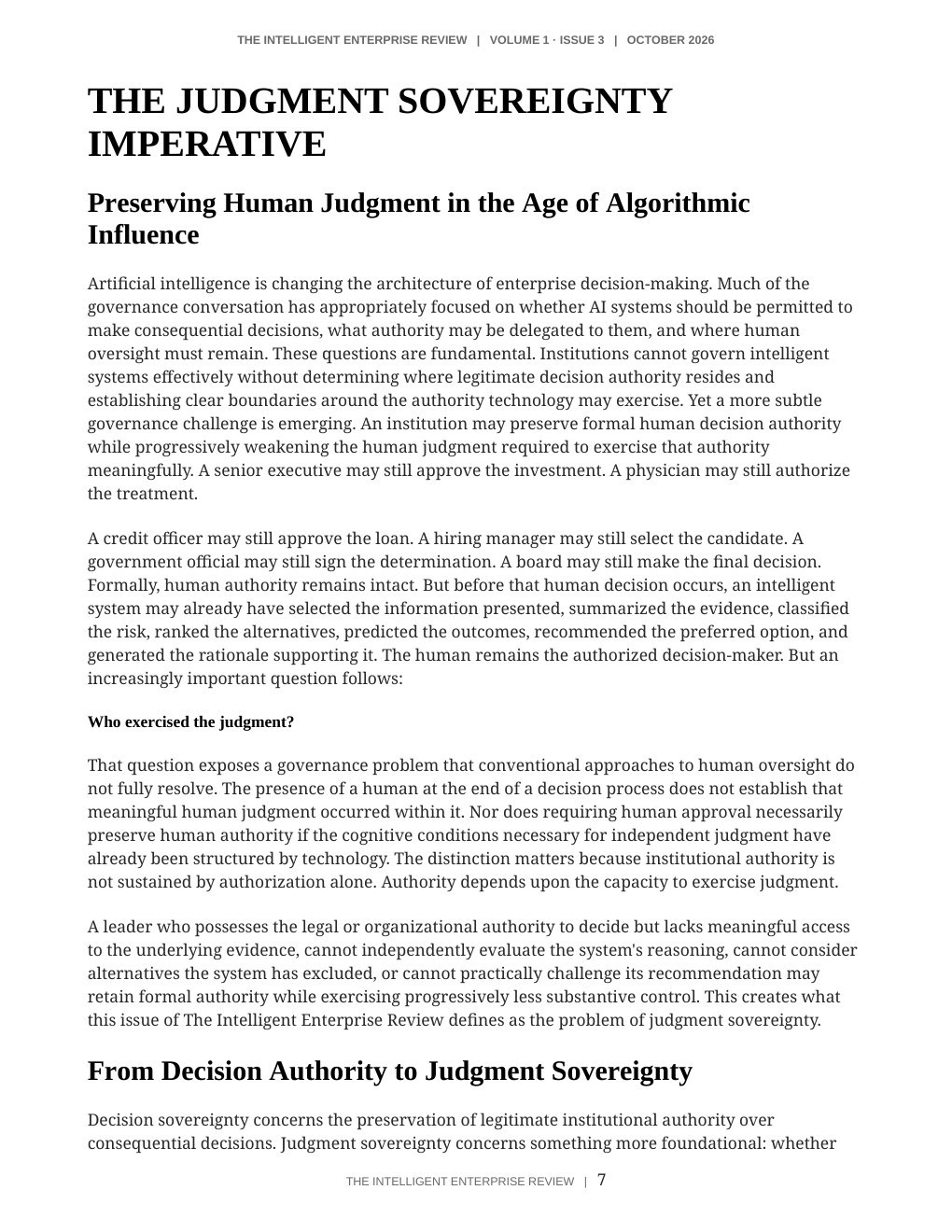 The Judgment Sovereignty Imperative — page 7