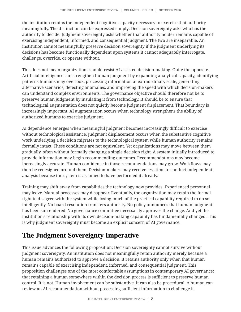 The Judgment Sovereignty Imperative — page 8