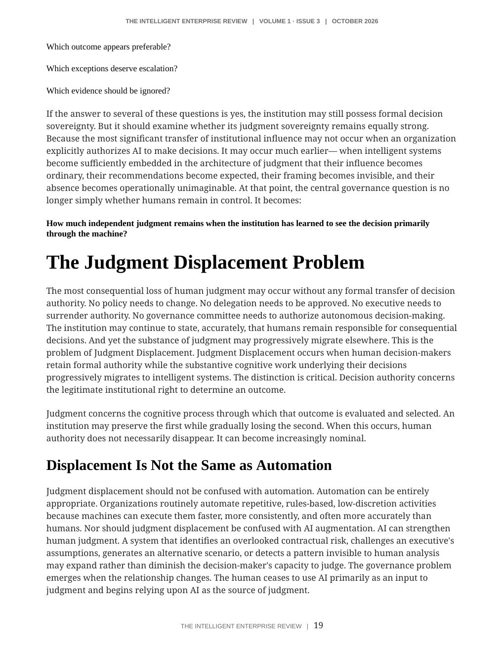 The Judgment Sovereignty Imperative — page 19