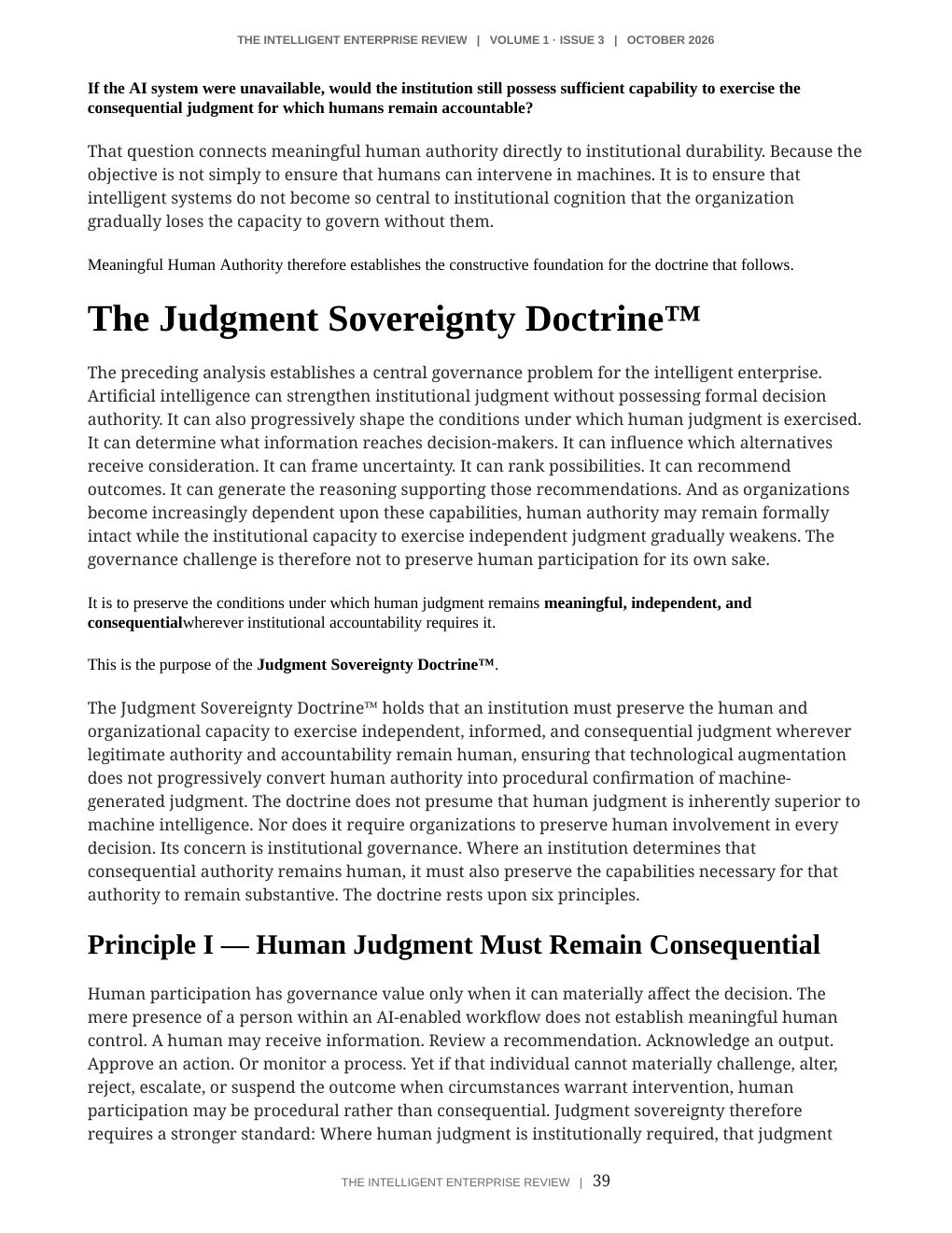The Judgment Sovereignty Imperative — page 39