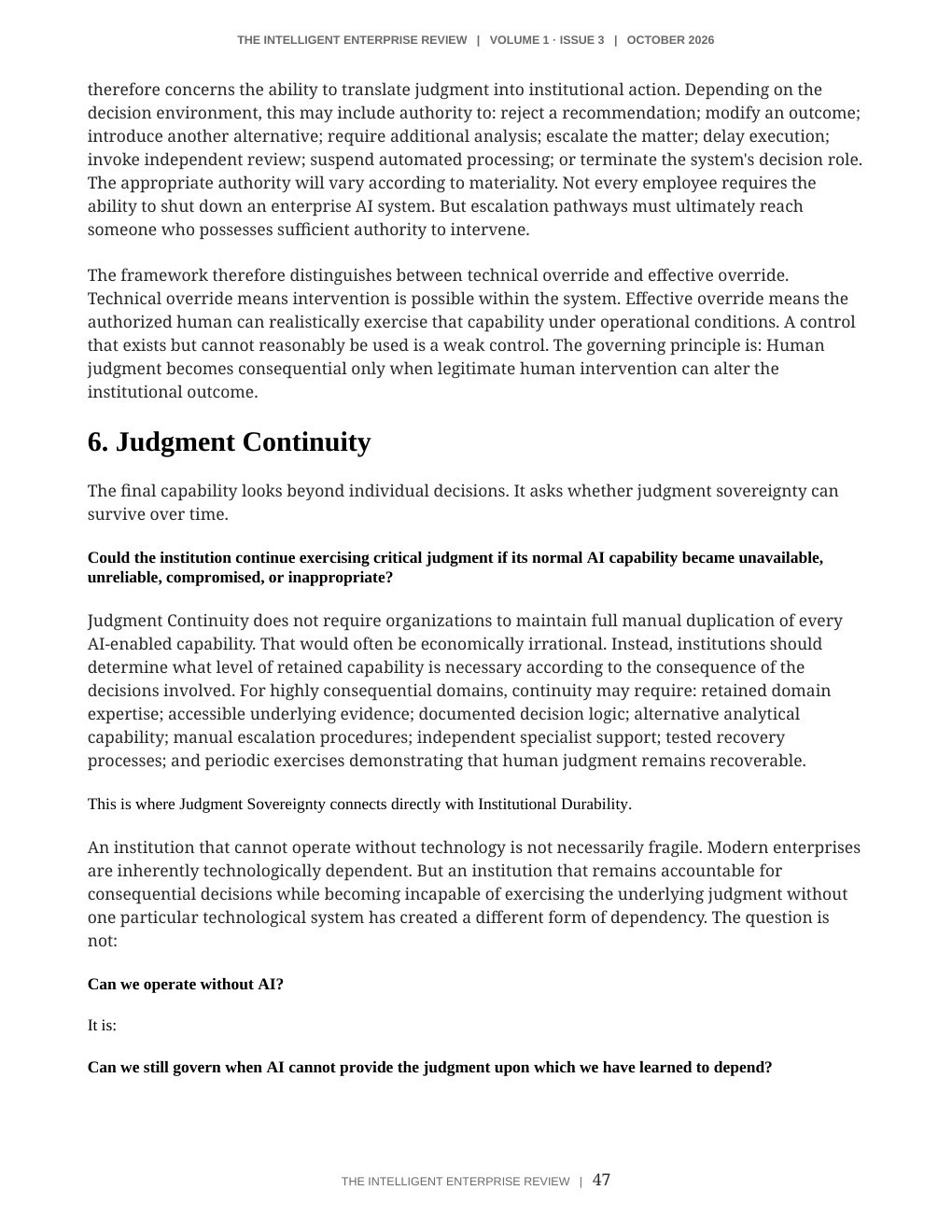The Judgment Sovereignty Imperative — page 47