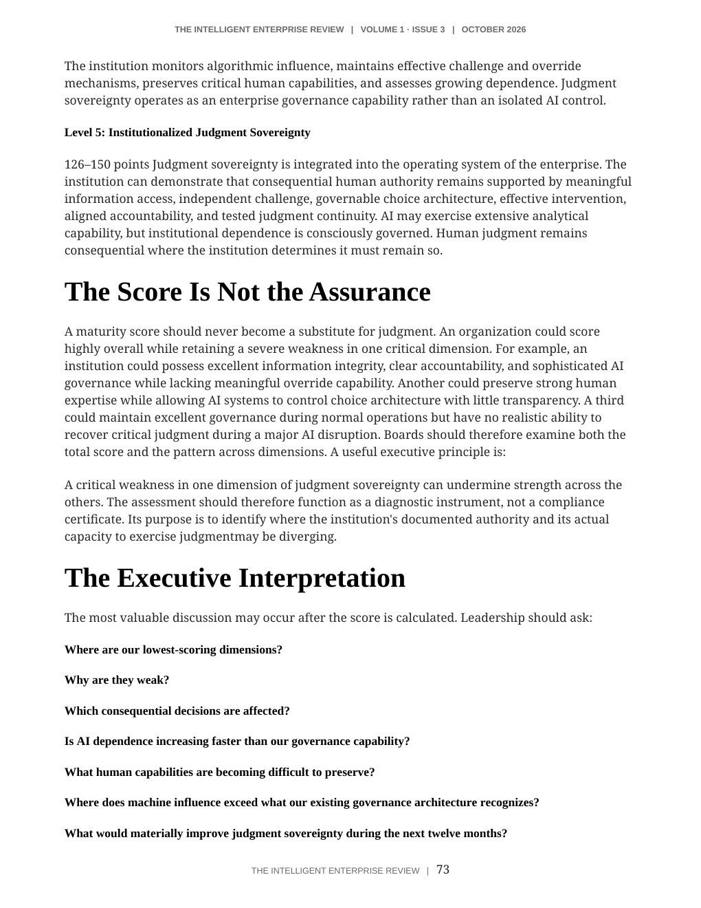 The Judgment Sovereignty Imperative — page 73