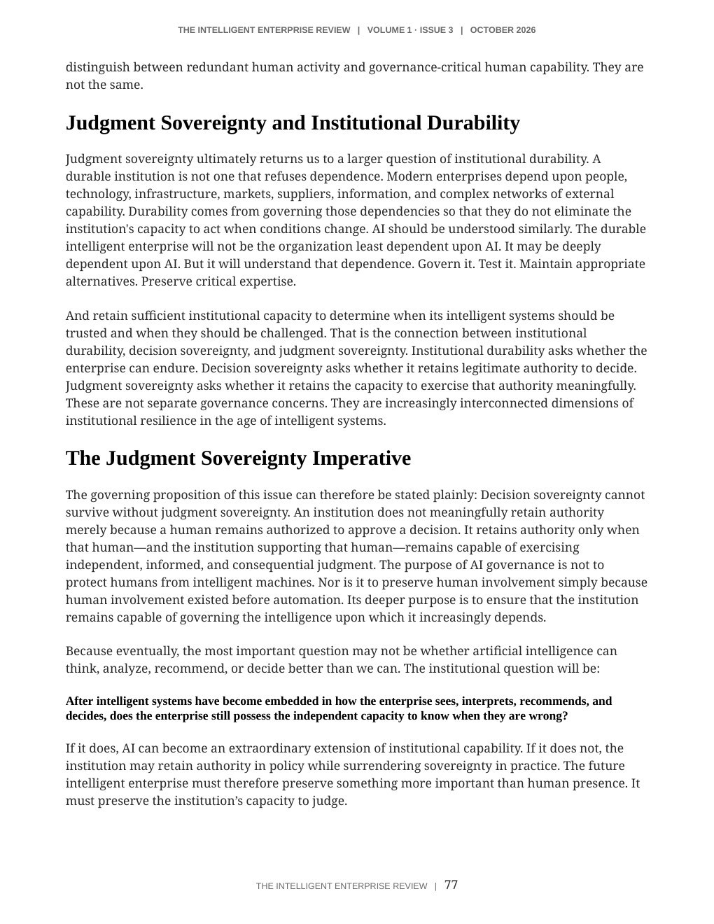 The Judgment Sovereignty Imperative — page 77