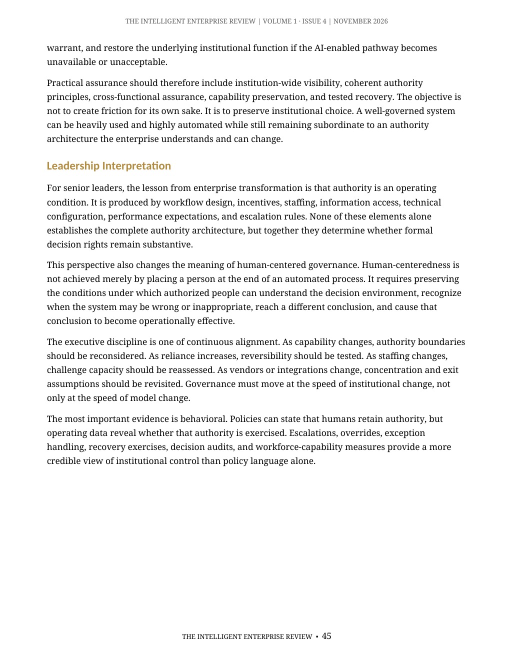 The Algorithmic Authority Imperative — page 45